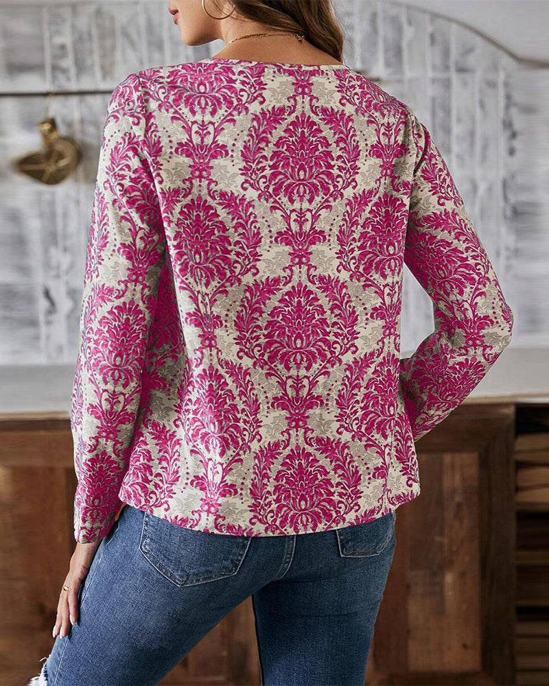 Temperamentblouse met holle print