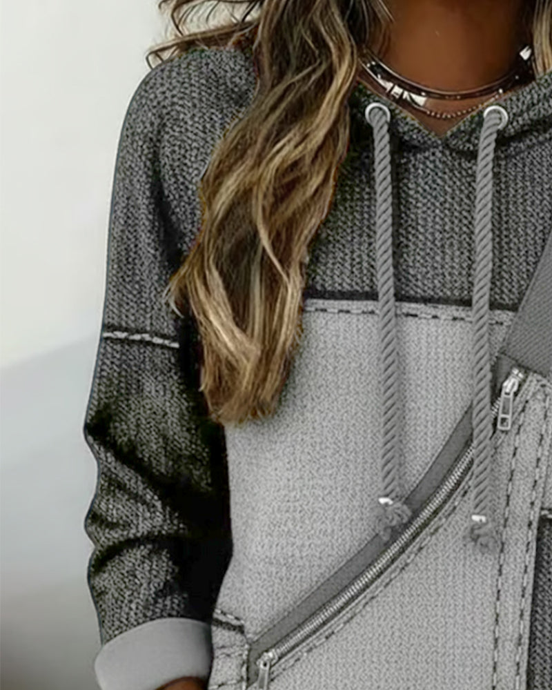 Stijlvolle Hoodie Met Capuchon En Kleurblokken