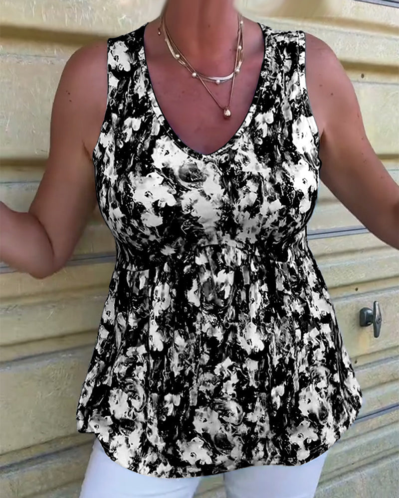 Tanktop Sexy Bedrukt Mouwloos