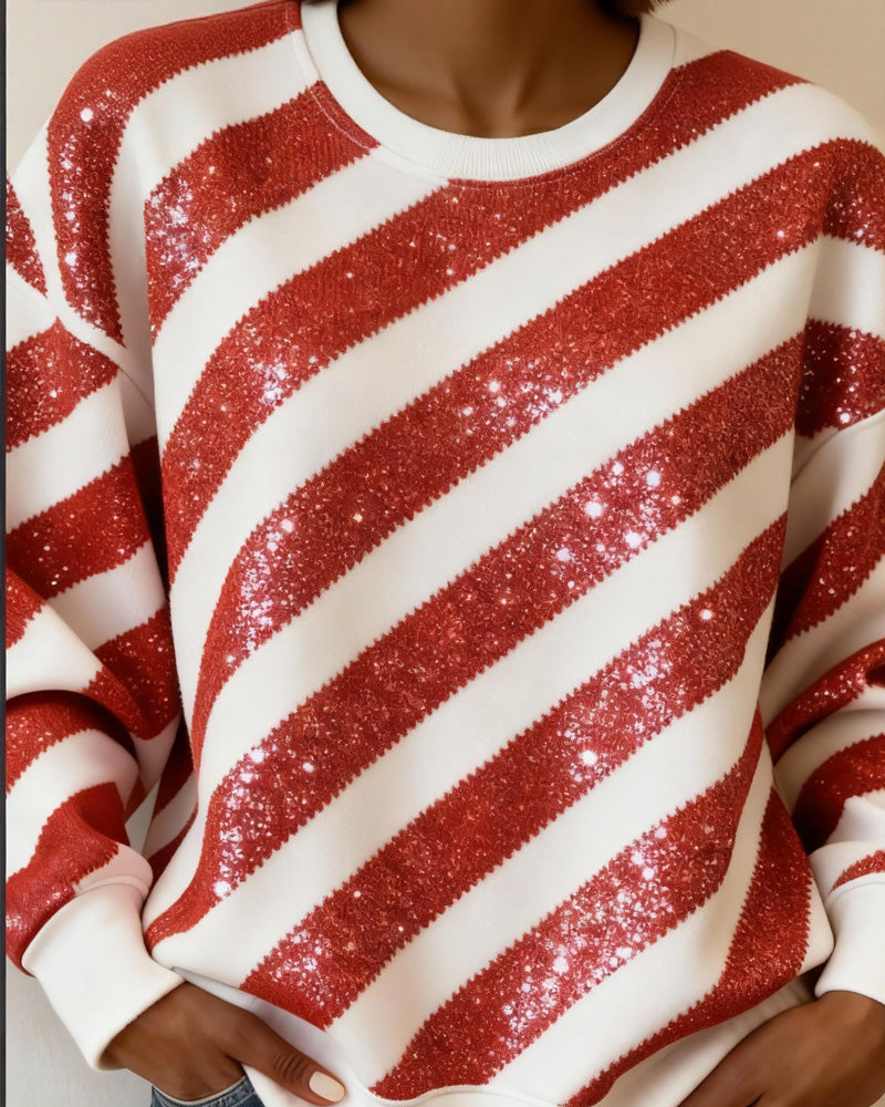 Sweatshirt Met Boot-Hals En Ronde Hals