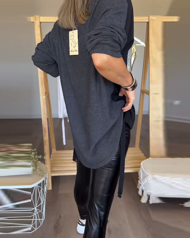 Casual top met lange mouwen en ronde hals