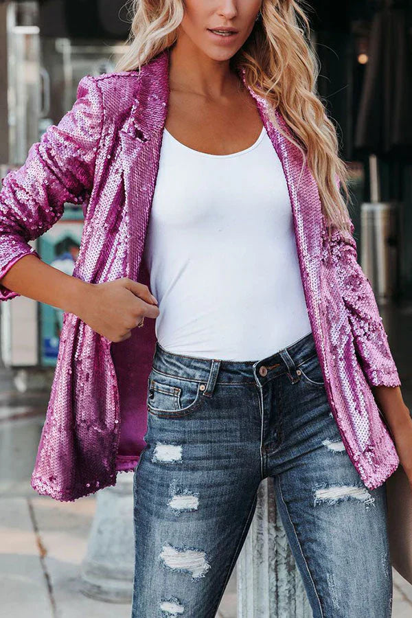 Dames sequin blazer - elegante avondjas met stijl voor bijzondere gelegenheden