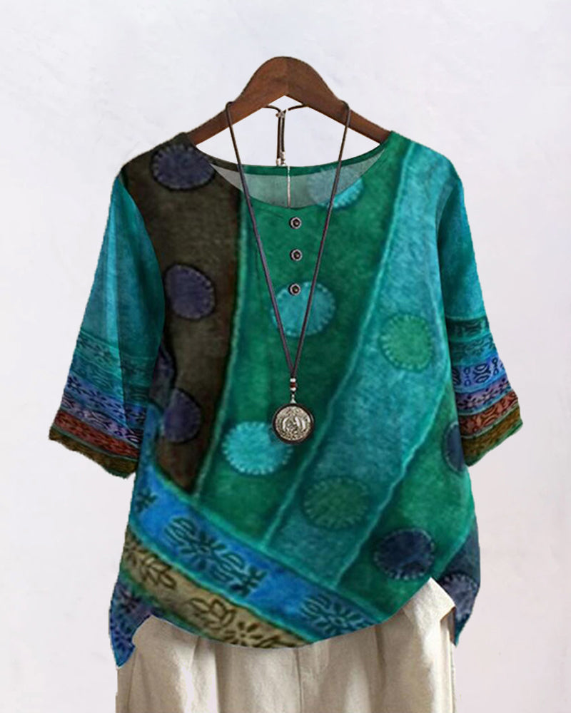 Casual top met halve mouwen