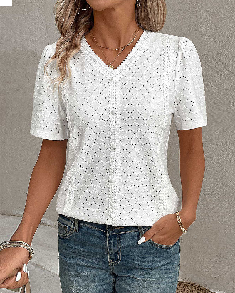 Top met rechte mouwen