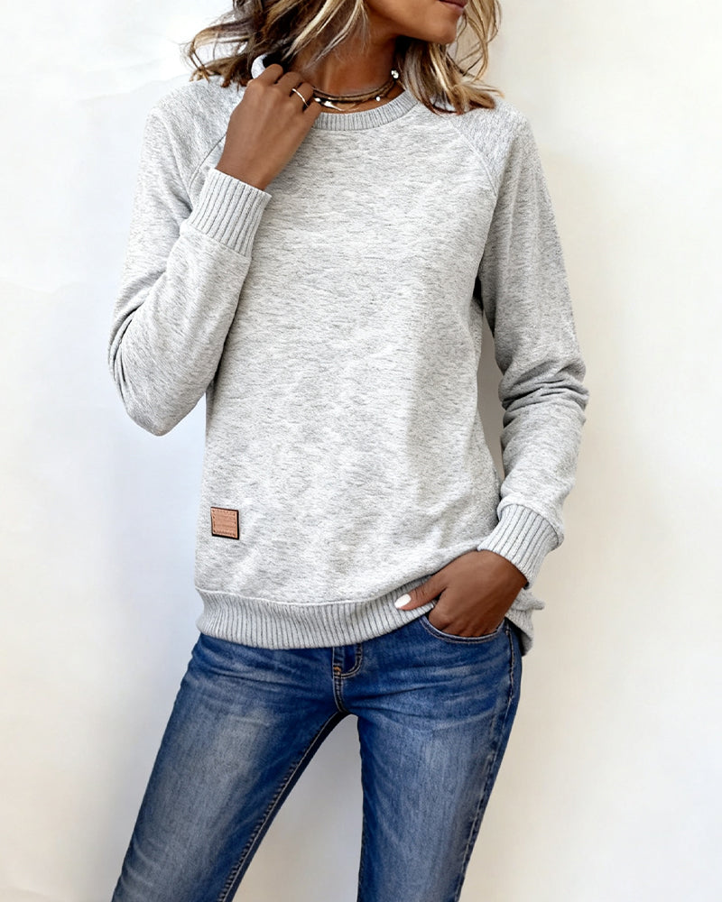 Modieus Casual Sweatshirt Met Ronde Hals