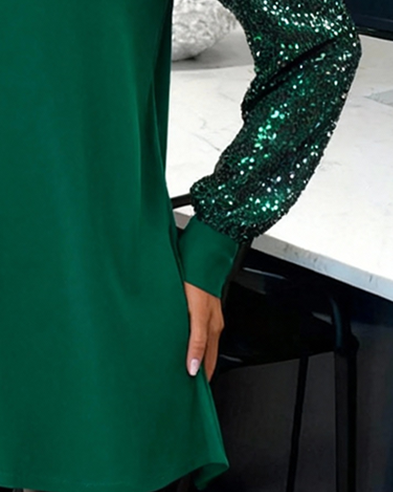 Shirt Glitter Patchwork V-hals Dichtgeknoopt