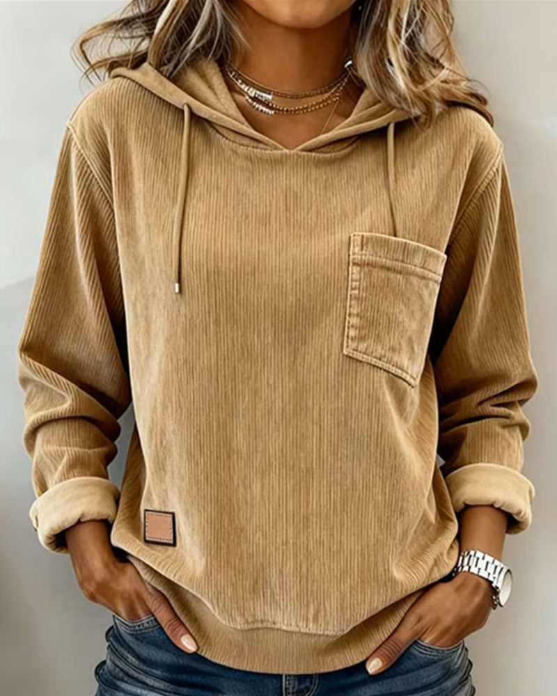 Effen Hoodie Met Zakdesign