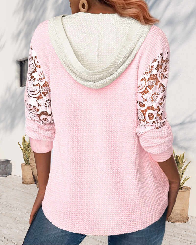 Knoop stiksel kant holle hoodie