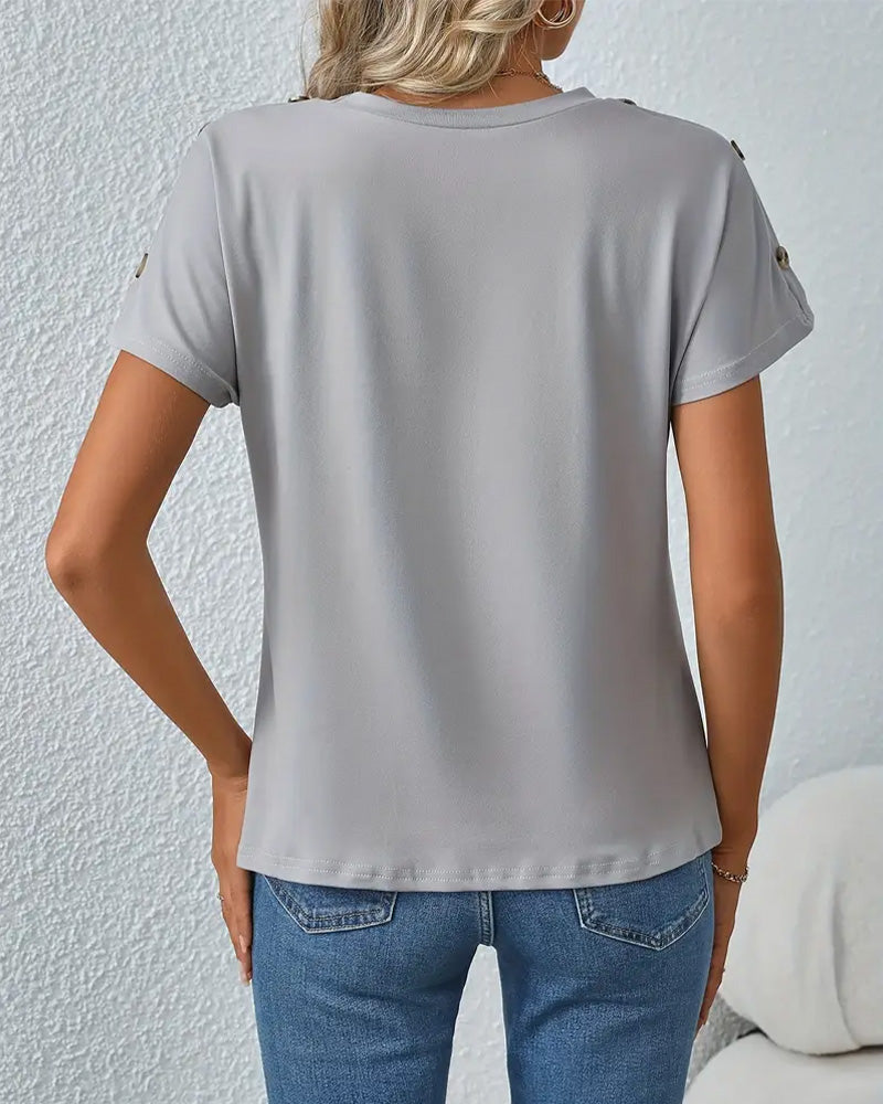 T-Shirt Ronde Hals Luipaardprint Kleurblok