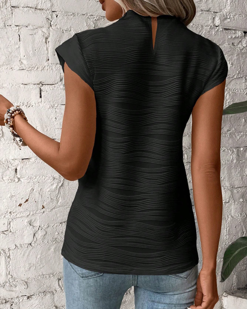 Effen blouses voor dames met halve col