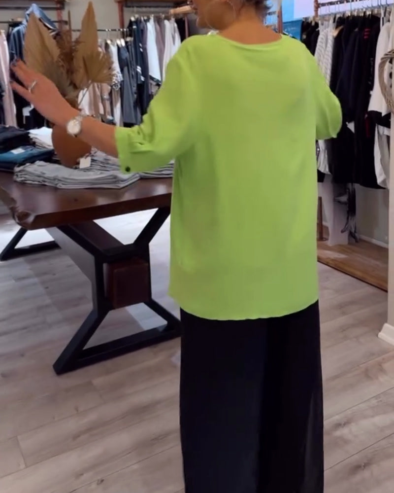 T-Shirt Bloemenprint Korte Mouwen Casual