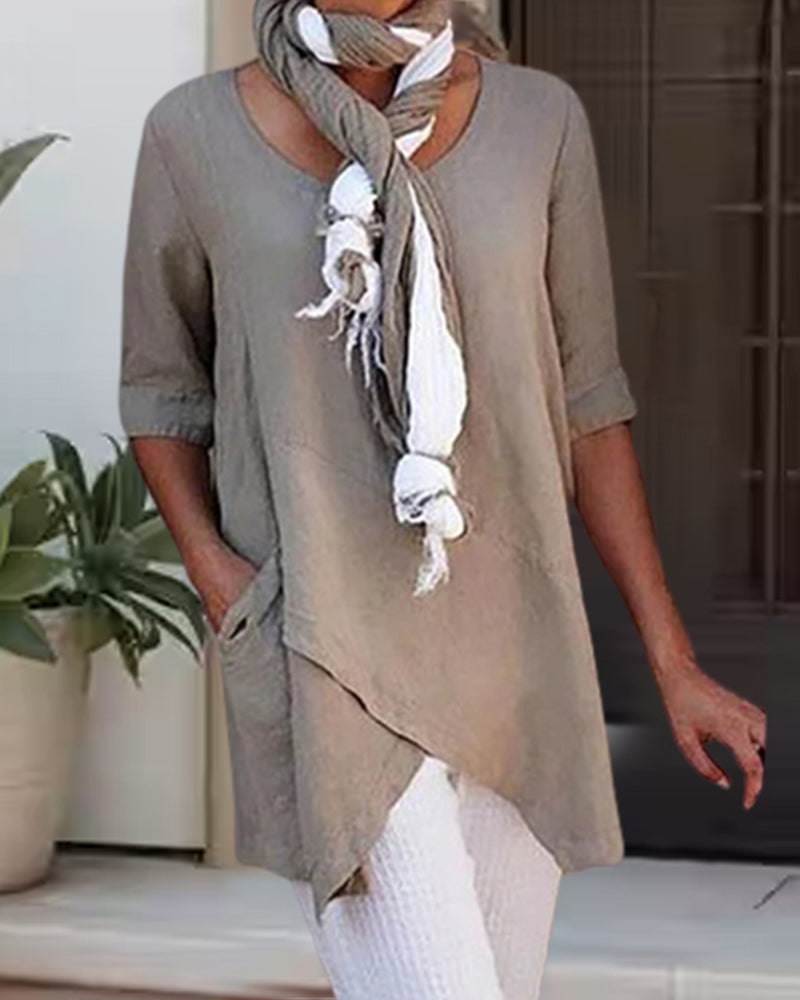 Casual effen kleur top voor dames