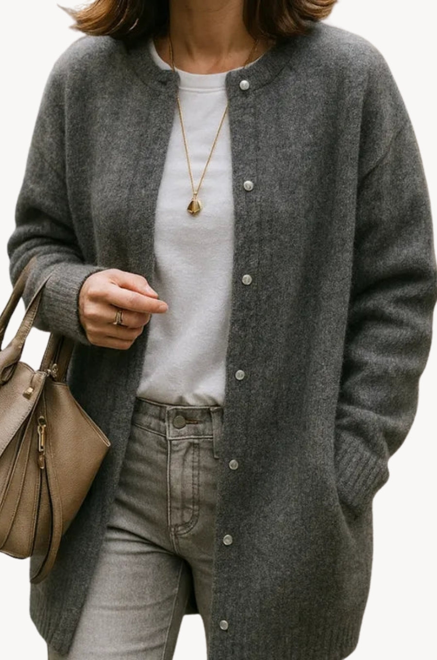 Cilla | Lange cardigan van zachte wol