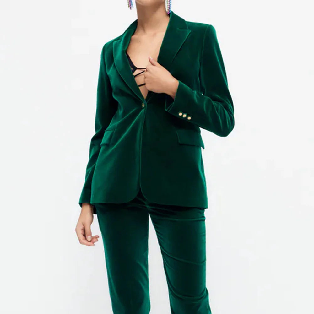 Fluwelen blazer met luxe uitstraling