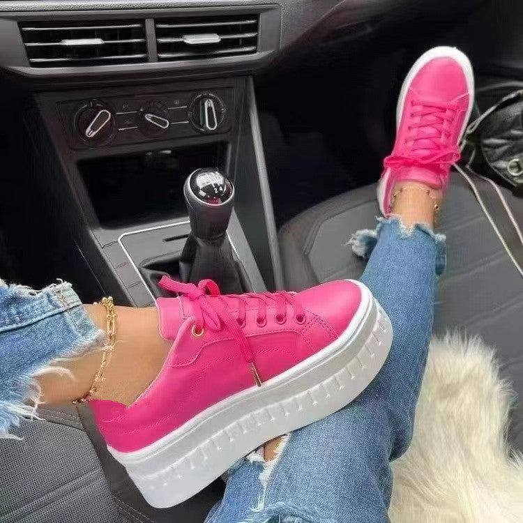 Ontspannen platform sneakers - stijlvolle dames schoenen met ergonomische hoge zool