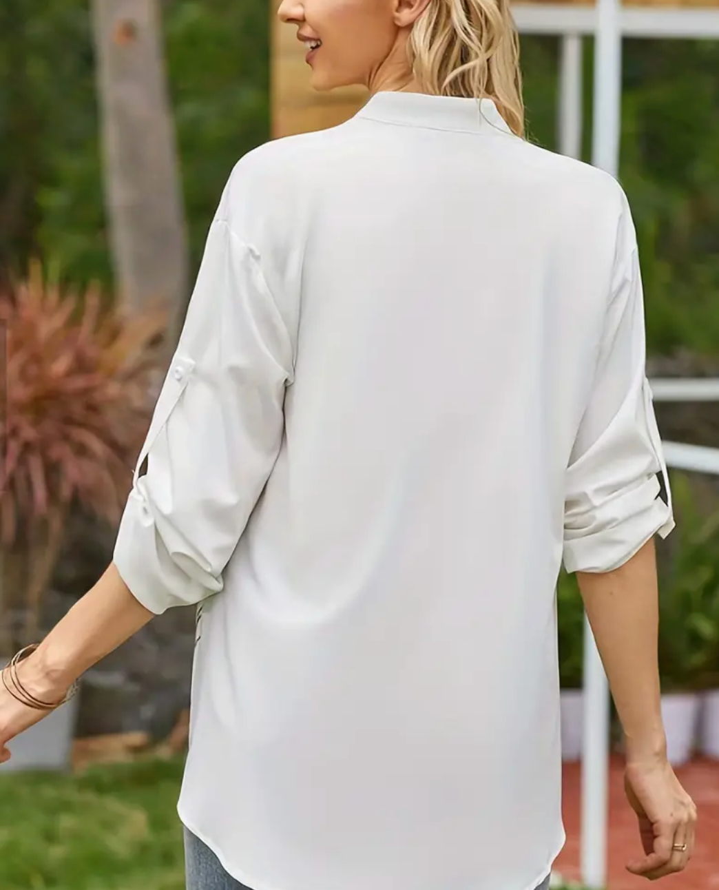 Witte blouse met bloemenprint