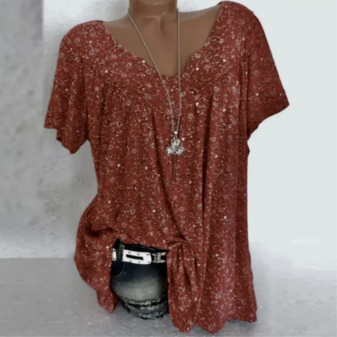 Dames bloemen tuniek top - lichtgewicht casual blouse voor iedere dag