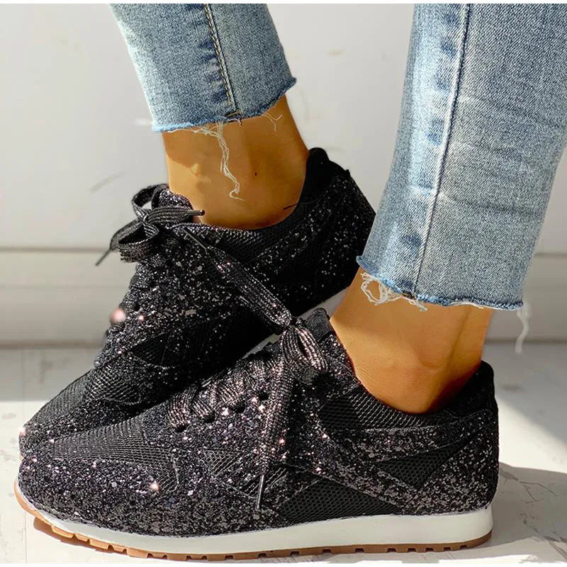 Dames sparkling sneakers - trendy en gezellige sportschoenen