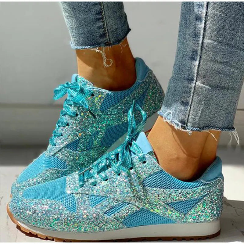 Dames sparkling sneakers - trendy en gezellige sportschoenen