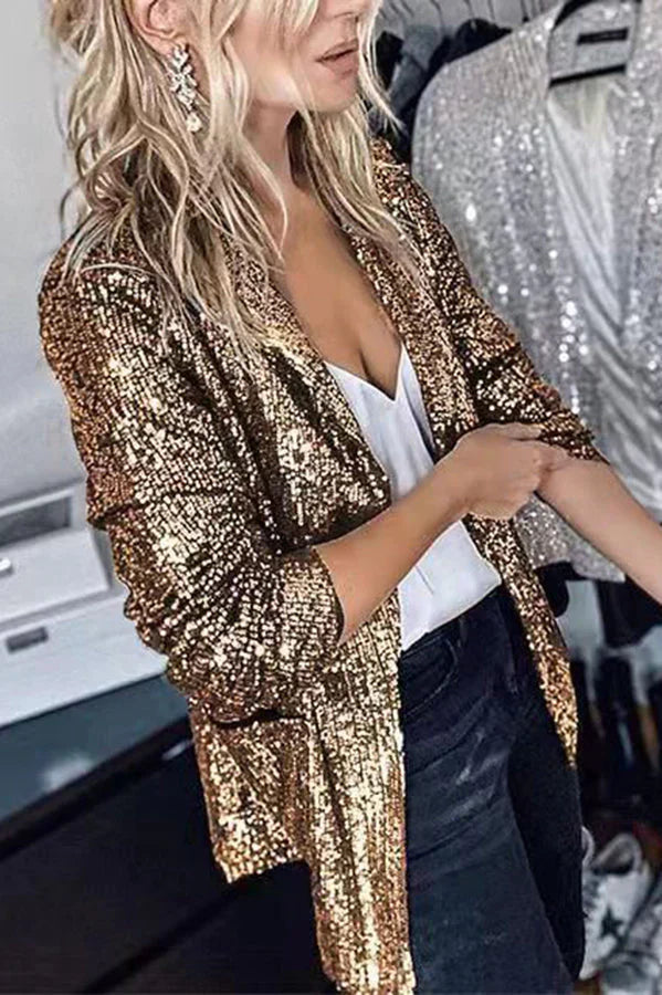 Dames sequin blazer - elegante avondjas met stijl voor bijzondere gelegenheden