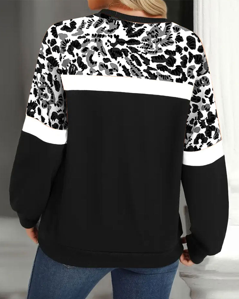 Casual Sweater Met Ronde Hals En Print