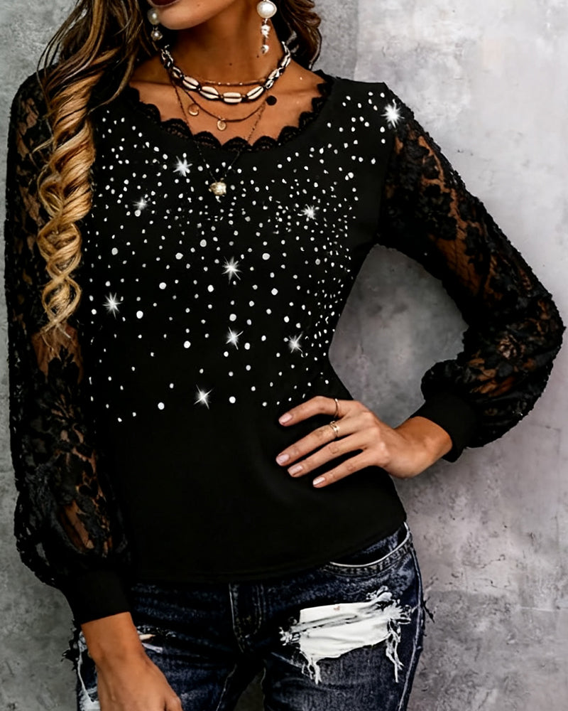 Modieuze Blouse Met Patchworkprint