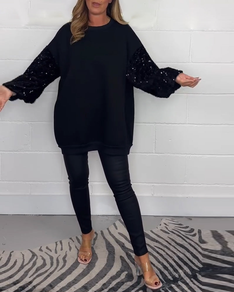 Casual sweatshirt met ronde hals en lange mouwen