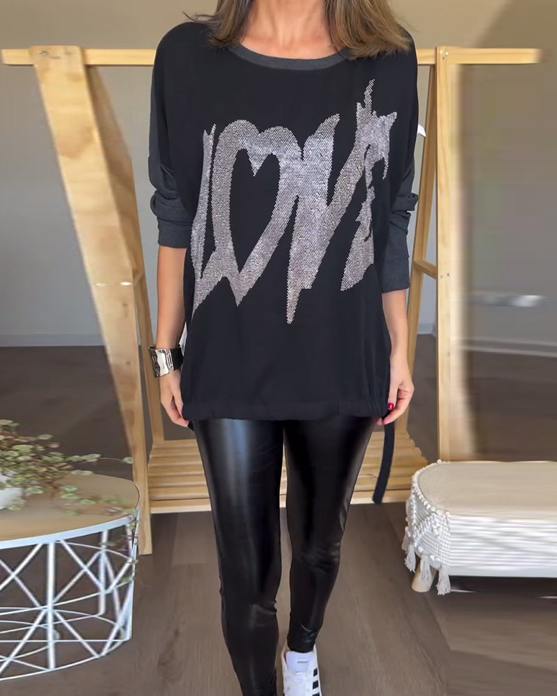 Casual top met lange mouwen en ronde hals