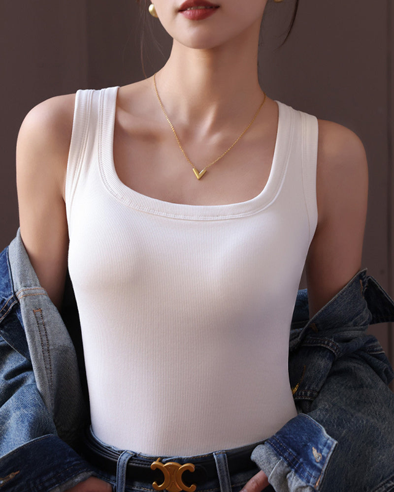 Effen Top Met Ingebouwde Bh