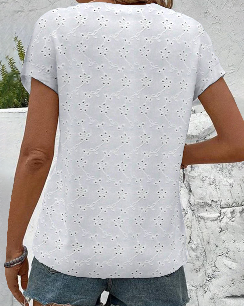 Overhemd Opstaande Kraag Kant Holle Knoop