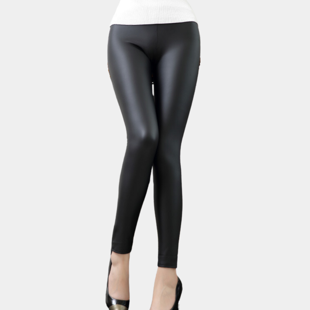 Dames zwarte leren broek - strakke stretch fit voor elke casual gelegenheid