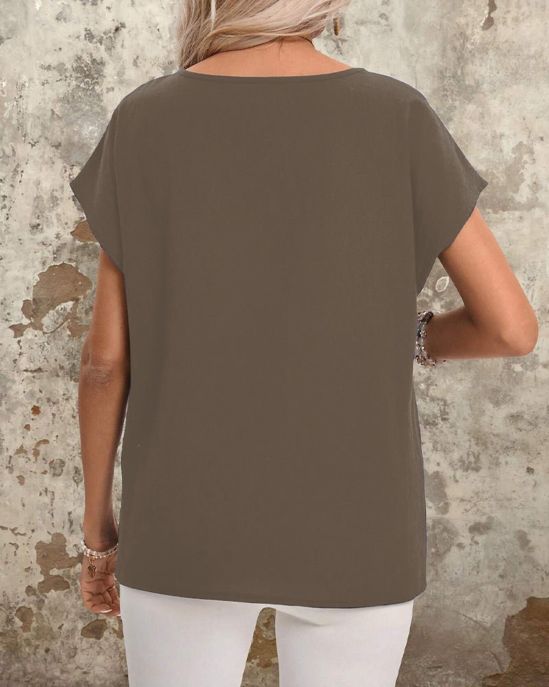 T-Shirt Geometrische Print Gestreept