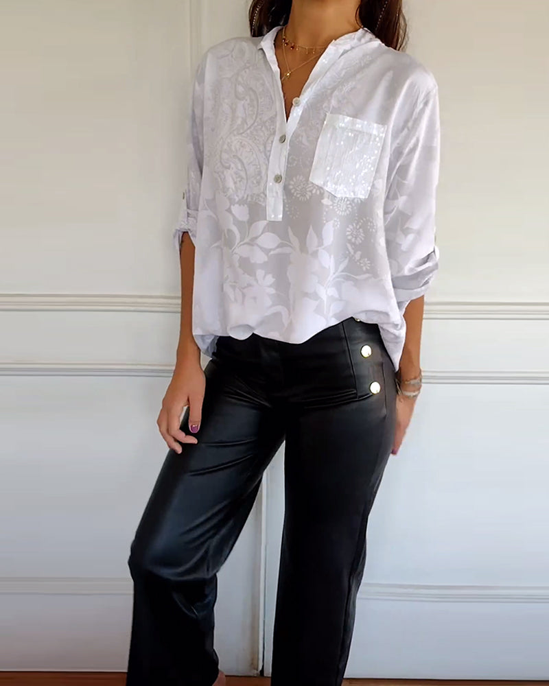 Elegante top in effen kleur met knoopzakje