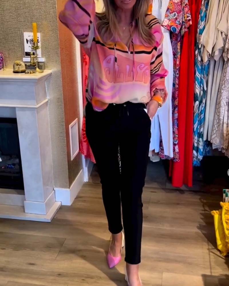 Casual top met contrasterende ophanging