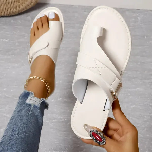Dames leren sandalen - stijlvolle zomer slip-on schoenen