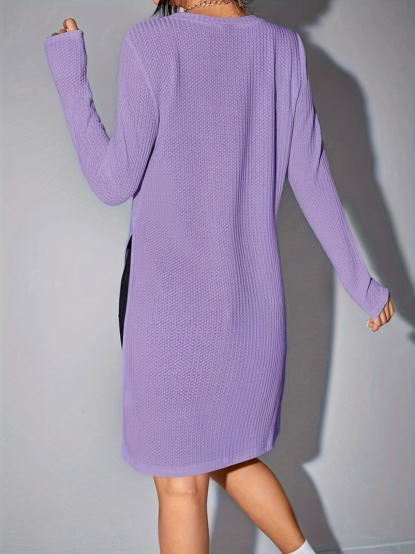 Casual lange mouwen t-shirt - chique top voor dames met zijsplitten