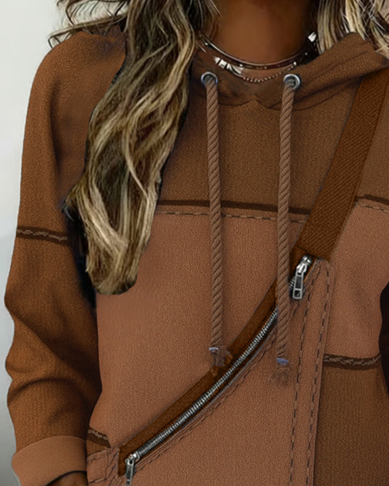 Stijlvolle Hoodie Met Capuchon En Kleurblokken