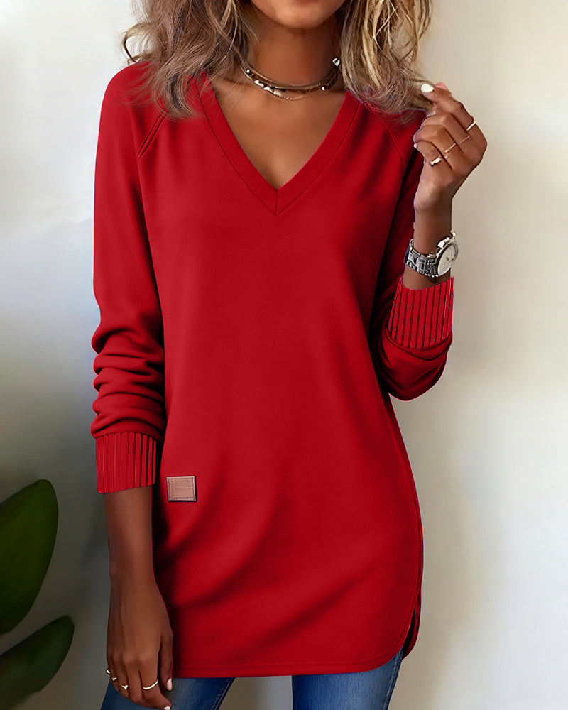 Hoodie Met V-Kraag En Moderne Sfeer