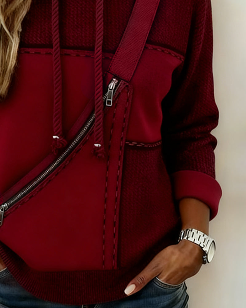 Stijlvolle Hoodie Met Capuchon En Kleurblokken