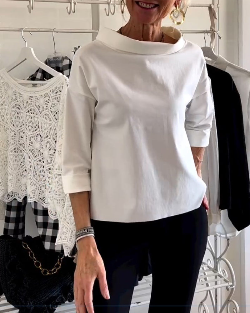 Effen kleur omgekeerd casual top