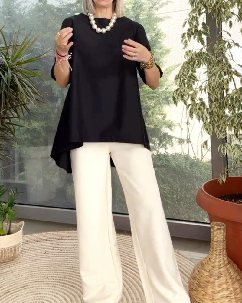 Tops met effen kleuren en woon-werkverkeer