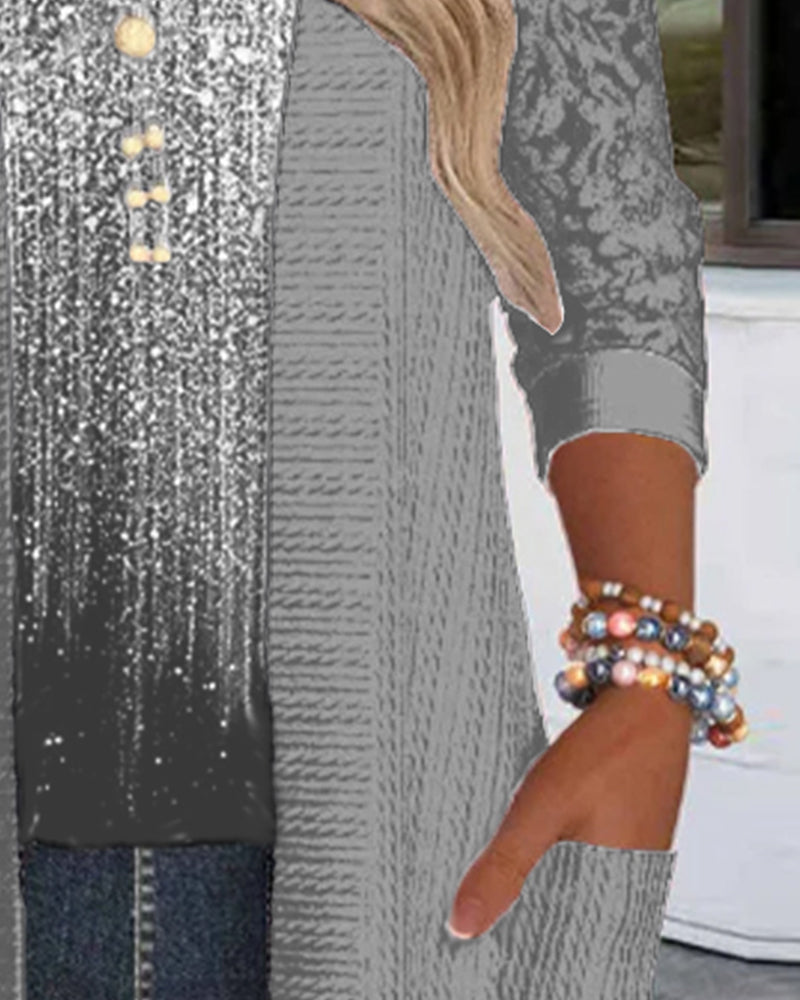 Modieuze Top In Nep-Tweedelig Ontwerp