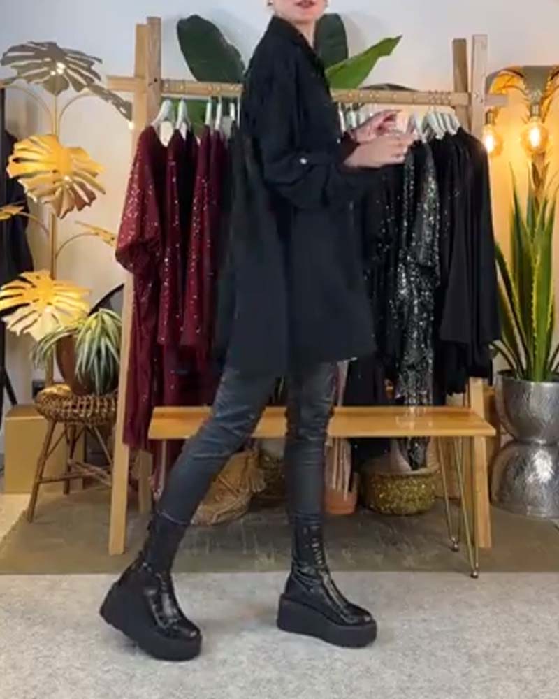 Shirt casual los temperament zak pailletten