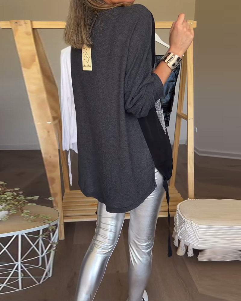 Casual top met lange mouwen en ronde hals