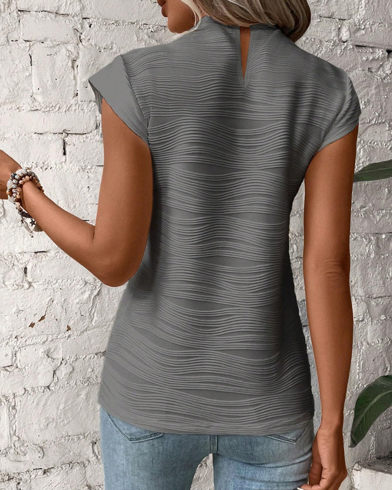 Effen blouses voor dames met halve col