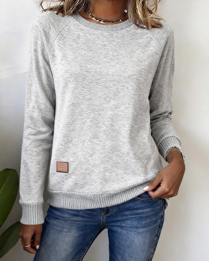 Modieus Casual Sweatshirt Met Ronde Hals