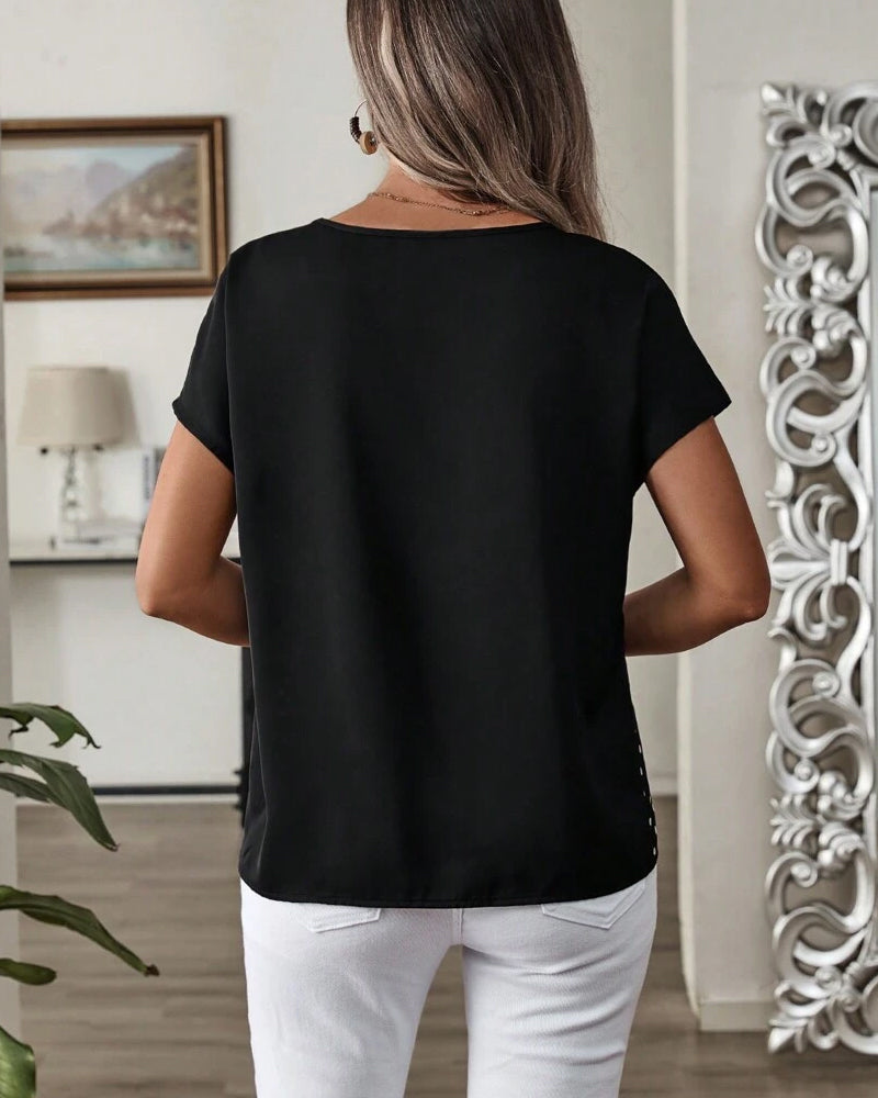 T-shirt Ronde Hals Polka Dot Print