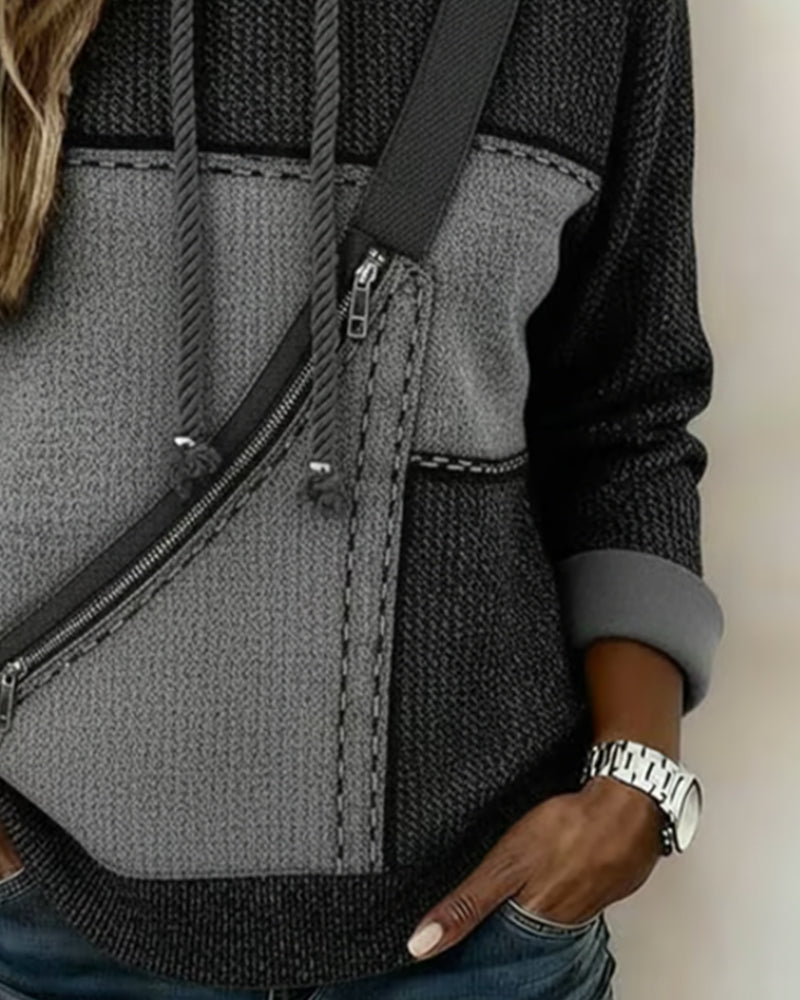 Stijlvolle Hoodie Met Capuchon En Kleurblokken