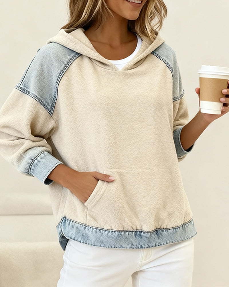 Lang Sweatshirt Met Capuchon En Contrasterende Zak