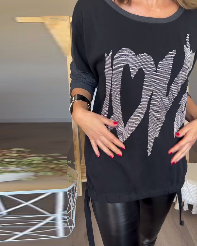 Casual top met lange mouwen en ronde hals